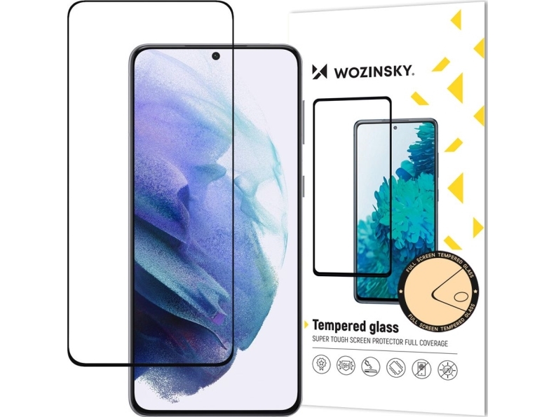 Wozinsky Superrobustes Gehärtetes Glas Full Glue Für Den Ganzen Bildschirm (Case Friendly) Für Samsung Galaxy S22+ (S22 Plus) Schwarz