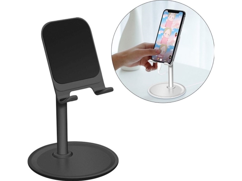 Hurtel Teleskop-Standfuß Für Telefon/Tablet, Schwarz (K3s) Universell