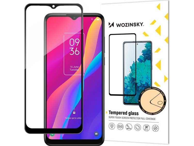 Wozinsky Super Strapazierfähiges Gehärtetes Glas Full Glue Für Den Ganzen Bildschirm Mit Rahmen Case Friendly Tcl 30E Schwarz