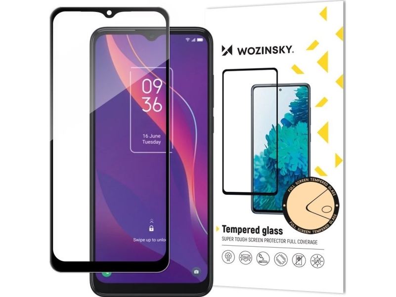 Wozinsky Super Widerstandsfähiges Gehärtetes Glas Full Glue Für Den Ganzen Bildschirm, Case Friendly – Tcl 306 Schwarz