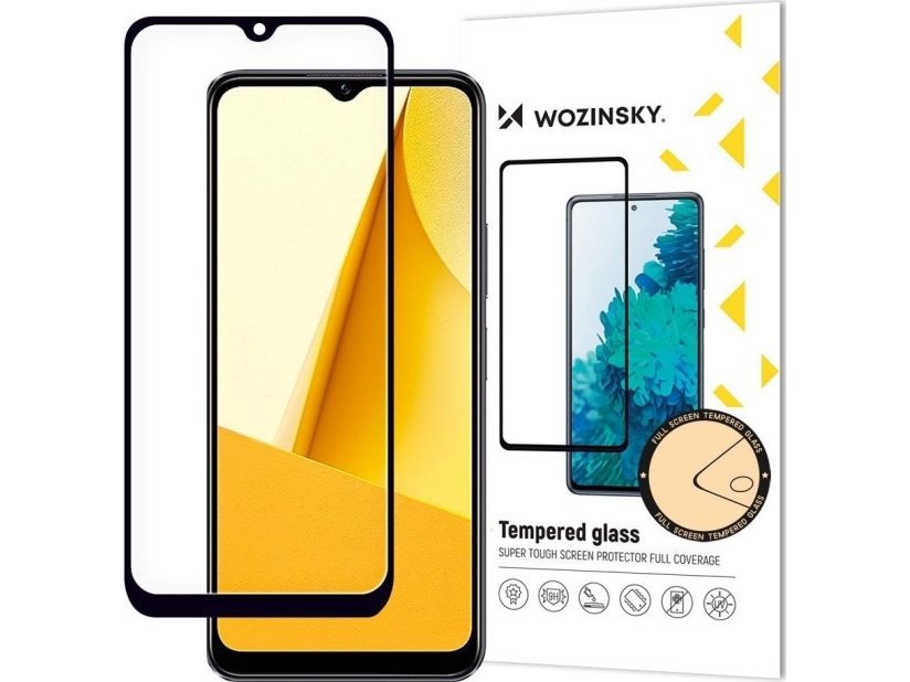 Wozinsky Full Glue Gehärtetes Glas Vivo Y16 / Y02s Für Den Ganzen Bildschirm Mit Rahmen Schwarz (Case Friendly)