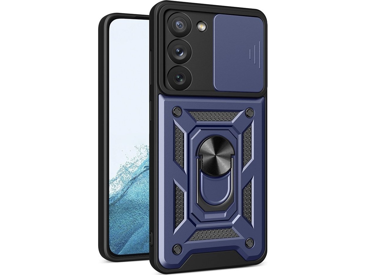 Hurtel Hybrid Armor Camshield Fodral För Samsung Galaxy S23 Fodral Med Kameraskydd Blå