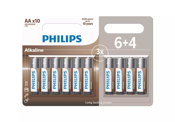 Philips Lr6a10bp/10, Einwegbatterie, Aa, Alkali, 1,5 V, 10 Stück(E), 5 Jahr(E)