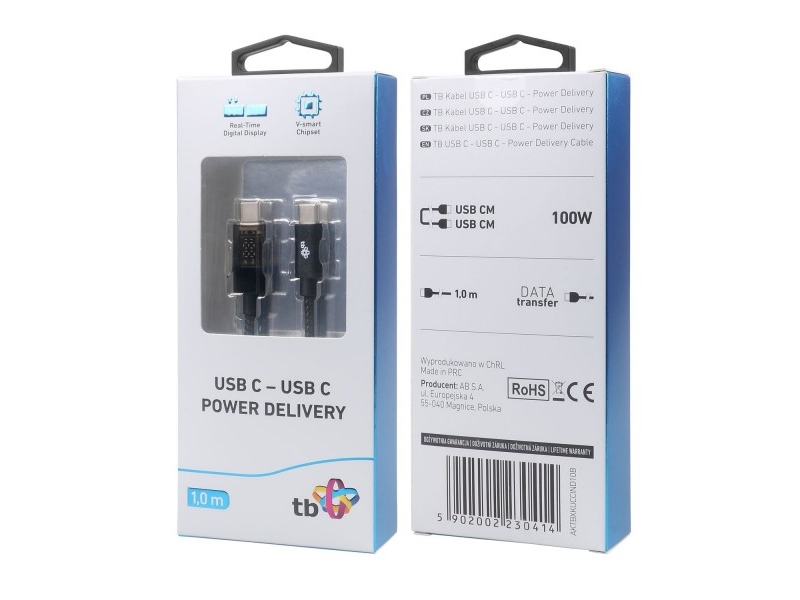 Tb Usb-Kabel Usb C - Usb C 1M Mit Led-Ladeleistungsanzeige (100 W)