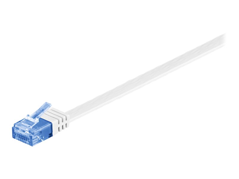 goobay - Netværkskabel - RJ-45 (han) til RJ-45 (han) - 10 m - UTP - CAT 6a - formet, flad - hvid
