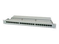 DIGITUS DN-91624S - Patch-panel - CAT 6 - RJ-45 X 24 - grå, RAL 7035 - 1U - 19 | Datortillbehör - Nätverk - Kopplingspanel | GameStuff