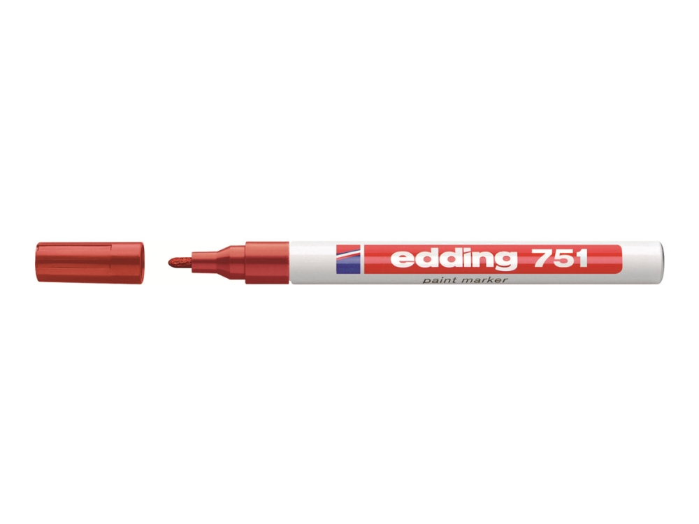 Edding 751 Paint - Markør - Permanent - Rød - Pigmentblæk - 1-2 Mm