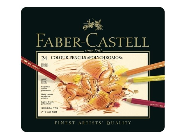 Faber-Castell Polychromos - Farvet Blyant - Assorterede Farver - 3.8 Mm (Pakke Med 24)