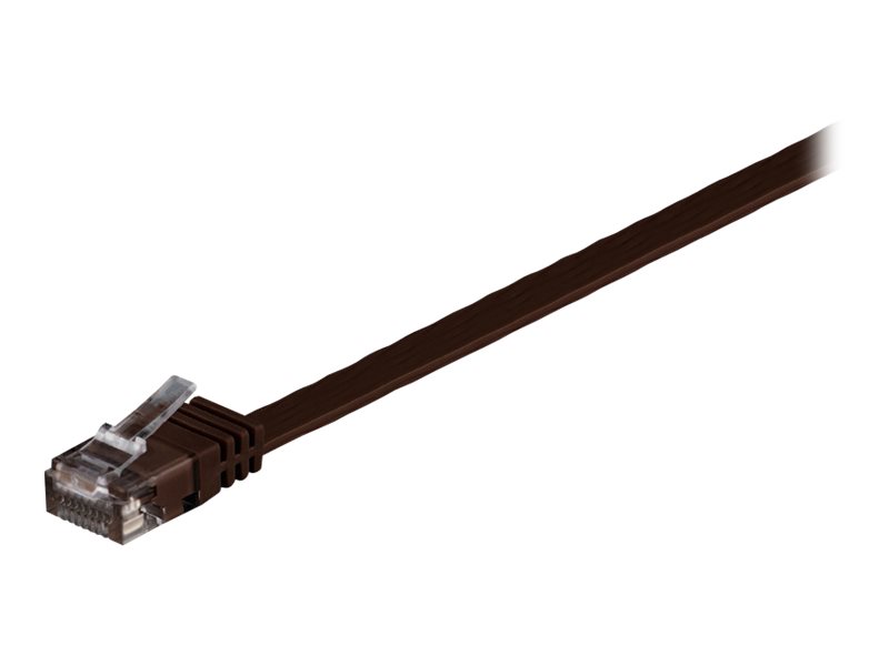 Wentronic Goobay Cat 6 Flach-Patchkabel, U/Utp, Dunkelbraun, 1 M - Kupfermaterial (95890)