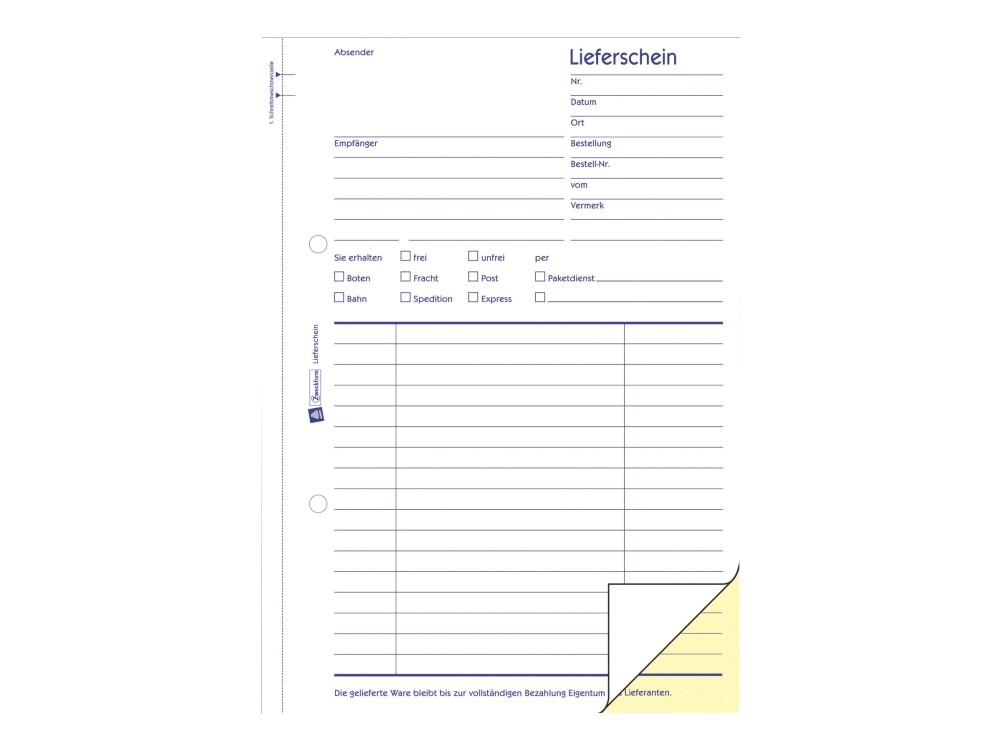 Avery Zweckform - Leveransblock - 40 ark - A5 (148 x 210 mm) - Kopia - självkopierande | Papper & Emballage - Block & Post-It - Blanketter & bokföring | GameStuff