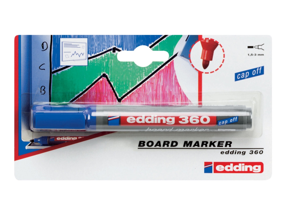 edding 360 board - Markør - for plade - blå - pigmentblæk - 1.5-3 mm