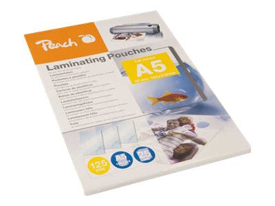 Peach - 125 micron - 25-pakke - gennemsigtig - A5 (148 x 210 mm) laminerings poser