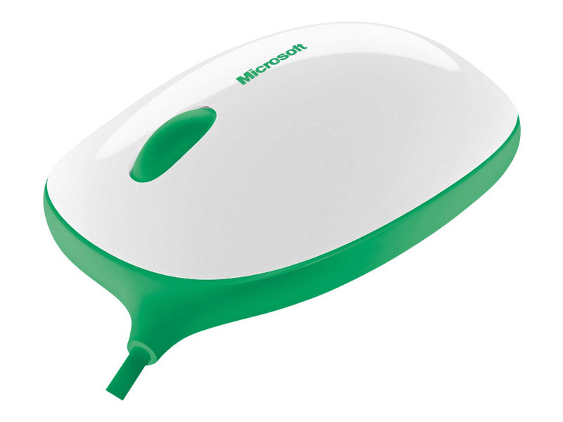Barnmus - Microsoft Express Mouse - höger- och vänsterhänt - optisk - 3 knappar - kablage - USB - vit, grön | Datorer & Surfplattor - Datorer - tillbehör - Möss | GameStuff