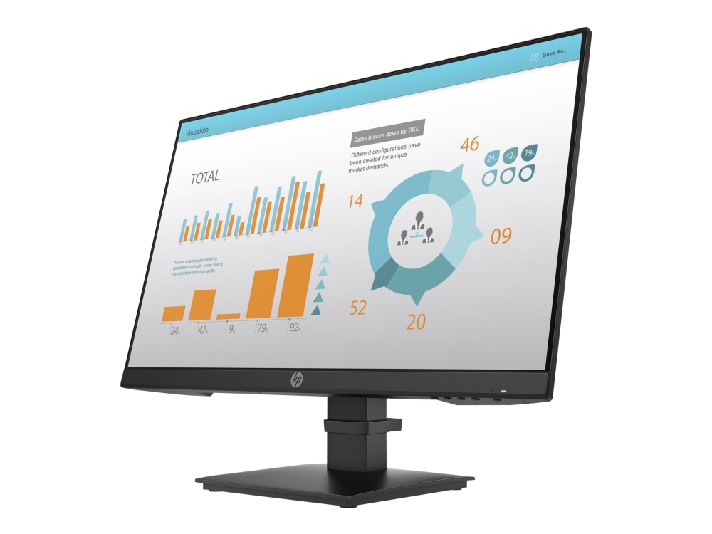 Hp P24 G4 - P-Series - Led-Skærm - 23.8" - 1920 X 1080 Full Hd (1080P) @ 60 Hz - Ips - 250 Cd/M² - 1000:1 - 5 Ms - Hdmi, Vga, Displayport - Sort - Sm