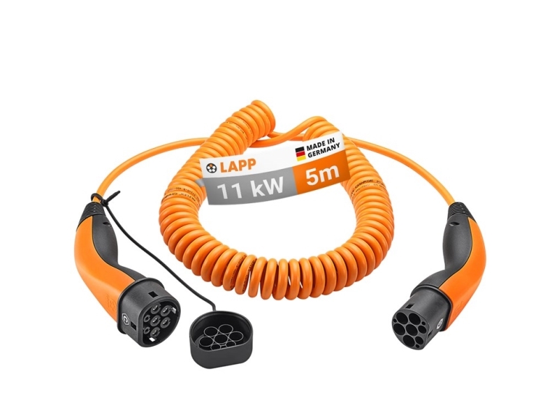 Lapp Mobility Type 2 Spiral laddningskabel för elbil 11 kW - 5 Meter | Bilvård & Biltillbehör - Garage utrustning - Laddningsställ & Laddkablar | GameStuff