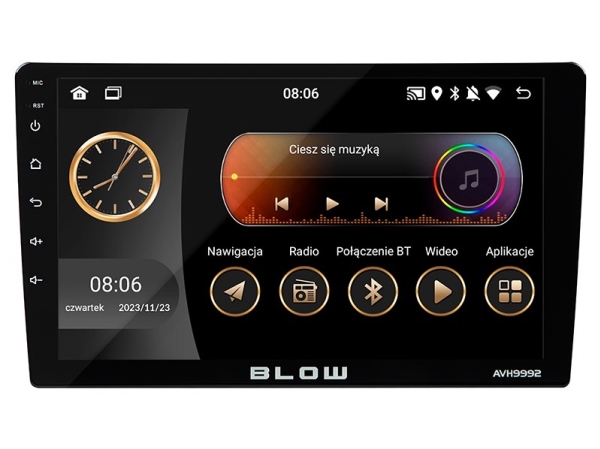 BLOW AVH-9992 2DIN 9" bilradio - Android, Wi‑Fi, GPS og CarPlay