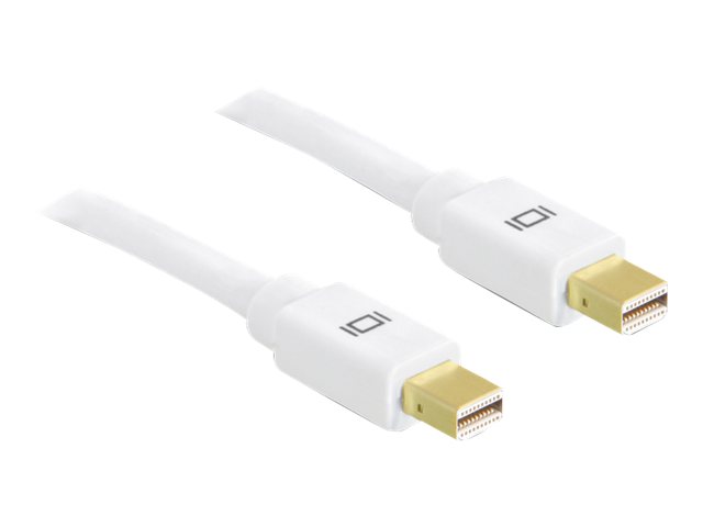Delock - Displayport Kabel - Mini Displayport (Han) Til Mini Displayport (Han) - 50 Cm - Hvid