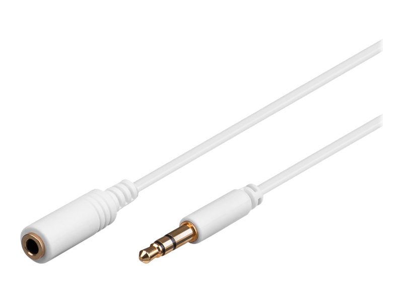 Wentronic Goobay Avk 184-0050 Mini - Audioverlängerungskabel - Mini-Phone Stereo 3,5 Mm (W) Bis Mini-Phone Stereo 3,5 Mm (M) - 50Cm - Weiß (97112)