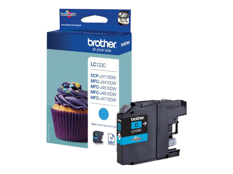 Brother Lc123c - Højtydende - Cyan - Original - Blister - Blækpatron - For Brother Dcp-J132w, Dcp-J172w, Dcp-J4110dw, Dcp-J552dw, Dcp-J752dw