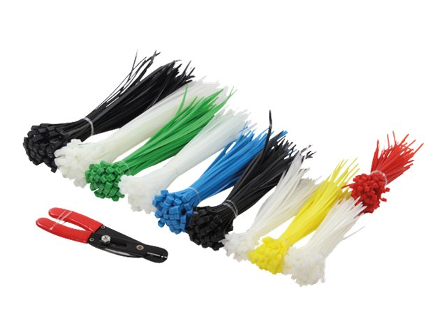 LogiLink Cable Tie Set - Kabelbånd - sort, hvid, blå, gul, rød, grøn (pakke med 600)