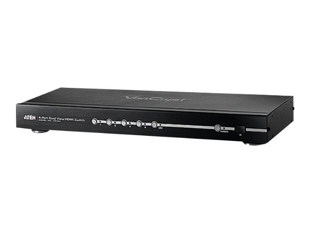 Aten Vancryst Vs482 4-Port Dual View Hdmi Switch - Video-/Audioswitch - Desktop, Monterbar På Stativ