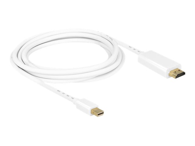 Delock High Speed Hdmi - Adapterkabel - Mini Displayport Han Til Hdmi Han - 3 M - Hvid - 4K Support