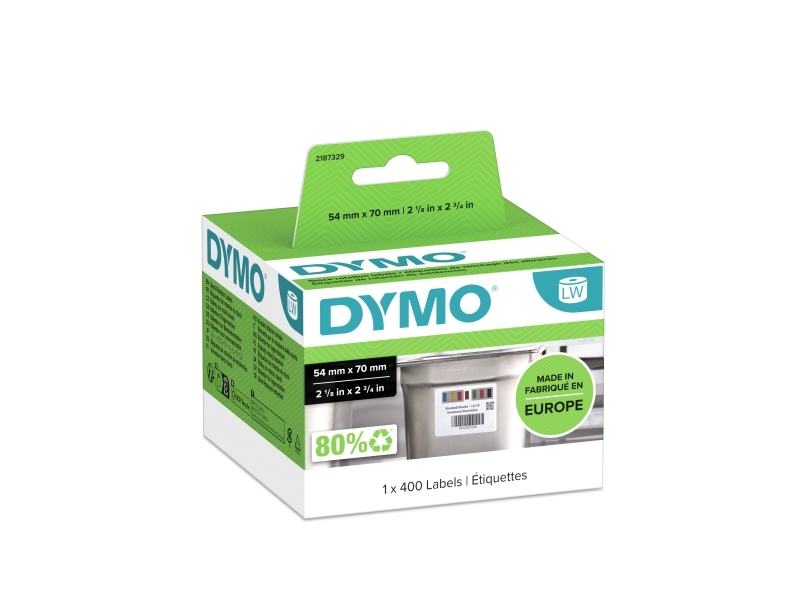 Dymo Labelwriter Etiketten Für Lagerbewegungen Fsc - 70 X 54Mm, Dymo, Forest Stewardship Council (Fsc) Mix, 7 Cm, 5,4 Cm, 400 Stück(E)