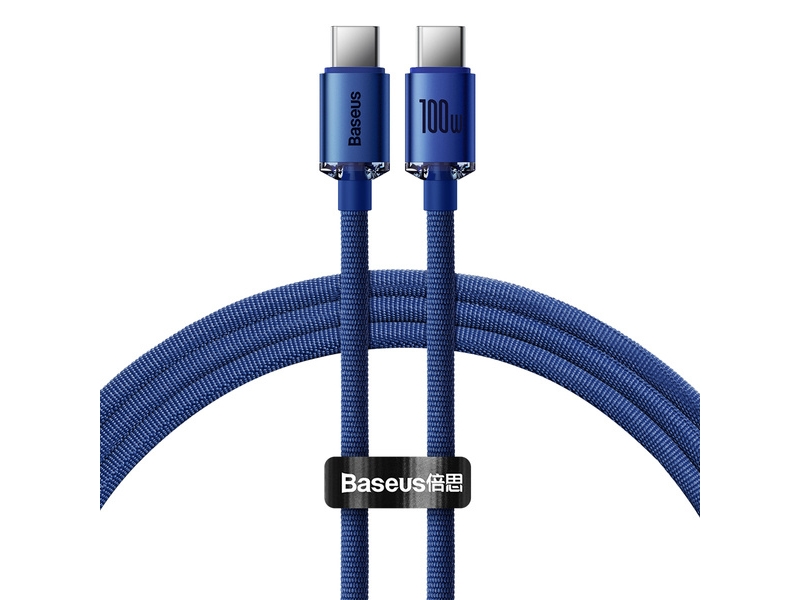 Usb-C Til Usb-C Baseus Crystal Shine-Kabel, 100 W, 1,2 M (Blå)