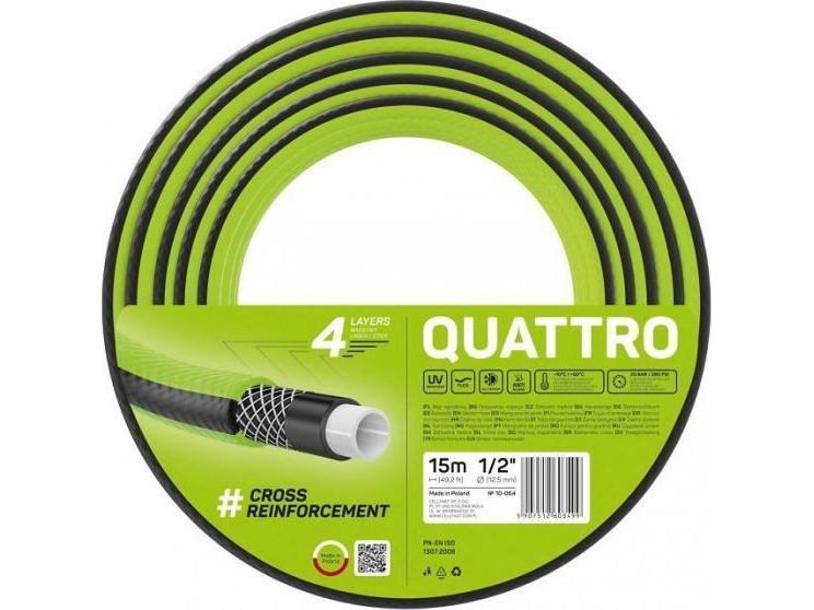 Cellfast Quattro 1/2 (12,5 mm) 15 m trädgårdsslang | Trädgården - Bevattning av trädgårdar - Trädgårdsslangar | GameStuff