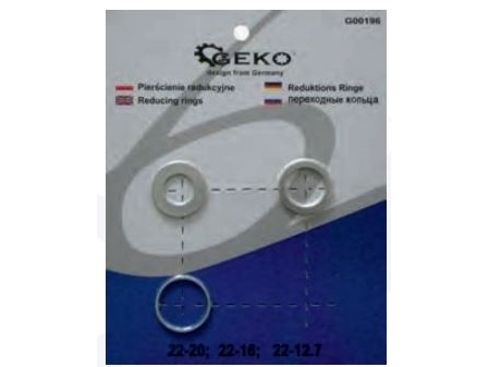 GEKO reduktion til skiver 3 stk. 22-20 22-16 22-12,7