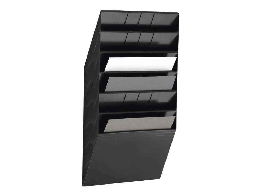 DURABLE FLEXIBOXX - Bokhållare - väggmonterbar - 6 utrymmen - för A4 - svart | Möbler - Tillbehör - Kontorsförvaring | GameStuff