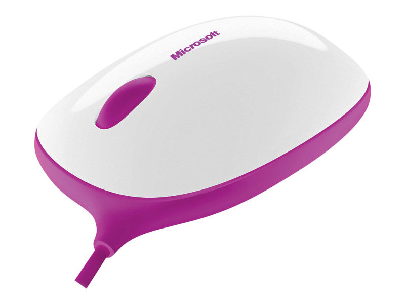 Barnmus - Microsoft Express Mouse - höger- och vänsterhänt - optisk - 3 knappar - kablage - USB - vit, rosa | Datorer & Surfplattor - Datorer - tillbehör - Möss | GameStuff