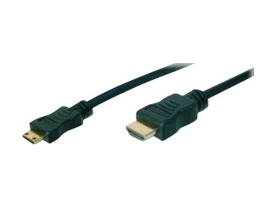 Assmann - Hdmi-Kabel - Hdmi Han Til 19 Pin Mini Hdmi Type C Han - 3 M - Dobbelt Afskærmet - Sort