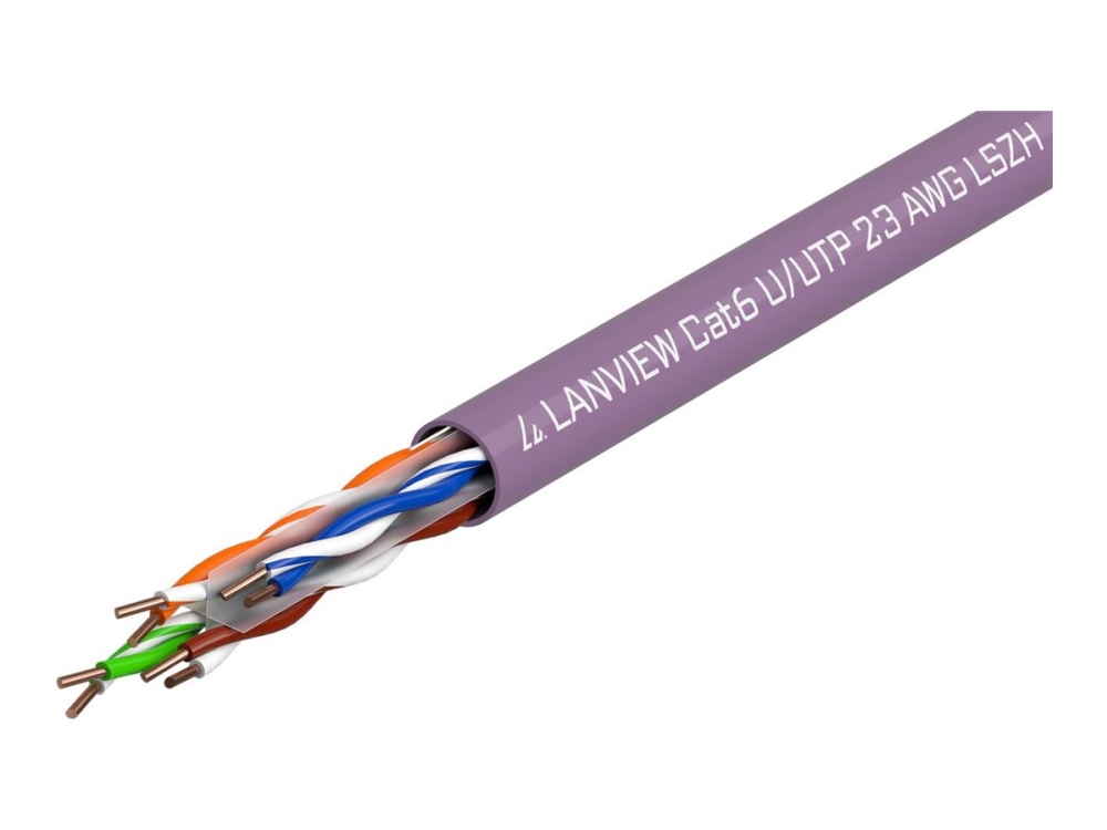 Lanview Bulkkabel 305 M Utp Cat 6 Halogenfri Solid Lilla