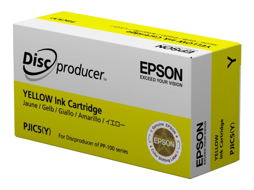 Epson Discproducer Pjic7(Y) - Gul - Original - Blækpatron - For Discproducer Pp-100, Pp-100Ap, Pp-100Ii, Pp-100Iibd, Pp-100Iii, Pp-100N, Pp-100Nii