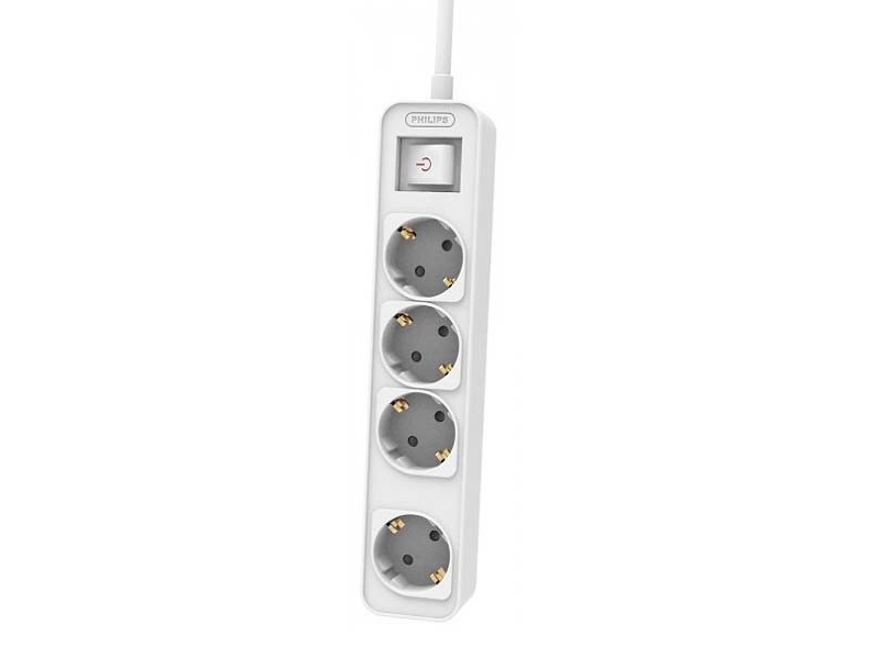 Philips Elkontakt Vit 4 Uttag 3m Chp2144wb/60