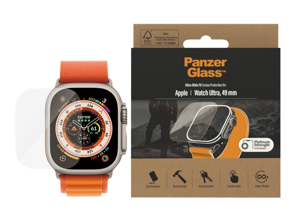 Panzerglass - Skærmbeskytter For Smart Watch - Glas - For Apple Watch Ultra (49 Mm)