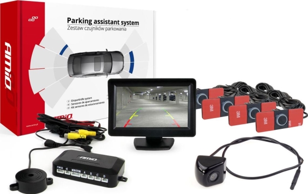 Amio Parksensoren Tft 4.3" Mit Kamera Hd-310 4 Sensoren Sortieren Intern