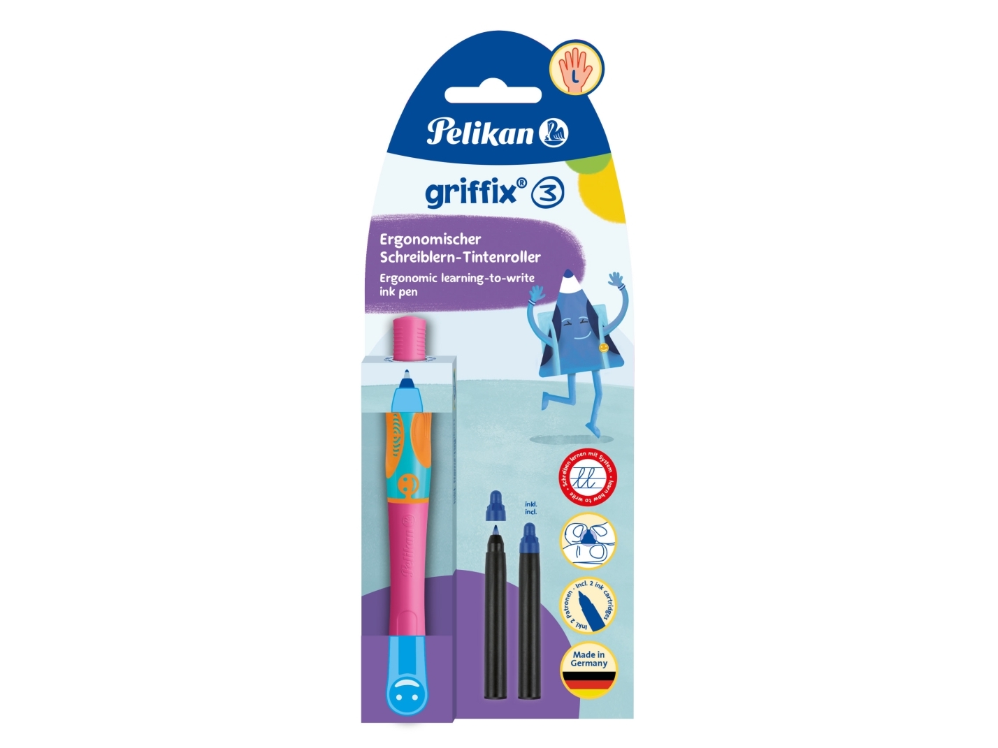 Pelikan Rollerball Pen Griffix Lovely Pink Blister L | Skrivredskap - Blyertspennor & pencils - Stift | GameStuff