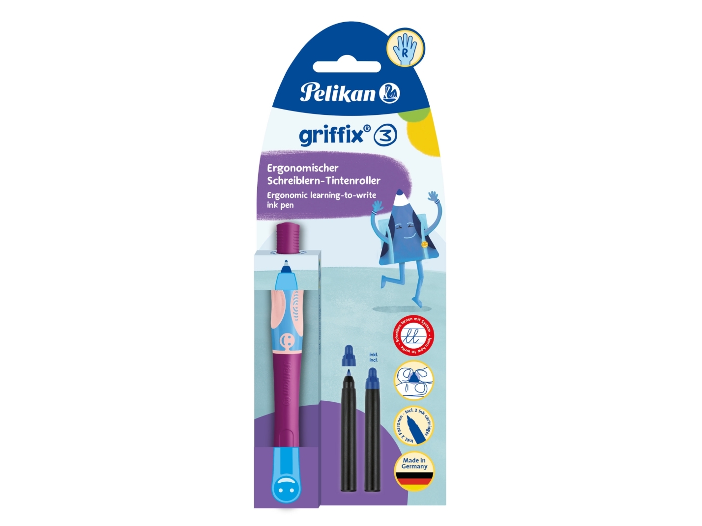 Pelikan griffix mustekynä Sweet Berry oikeakätisille, ergonominen kirjoituskynä - 1 kpl (821032)