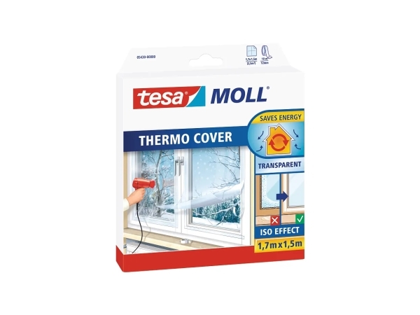 Tesa Thermo Cover, Selbstklebend, Polyethylenterephthalat, Wärmeregelung, Transparent, 1700 Mm, 1500 Mm