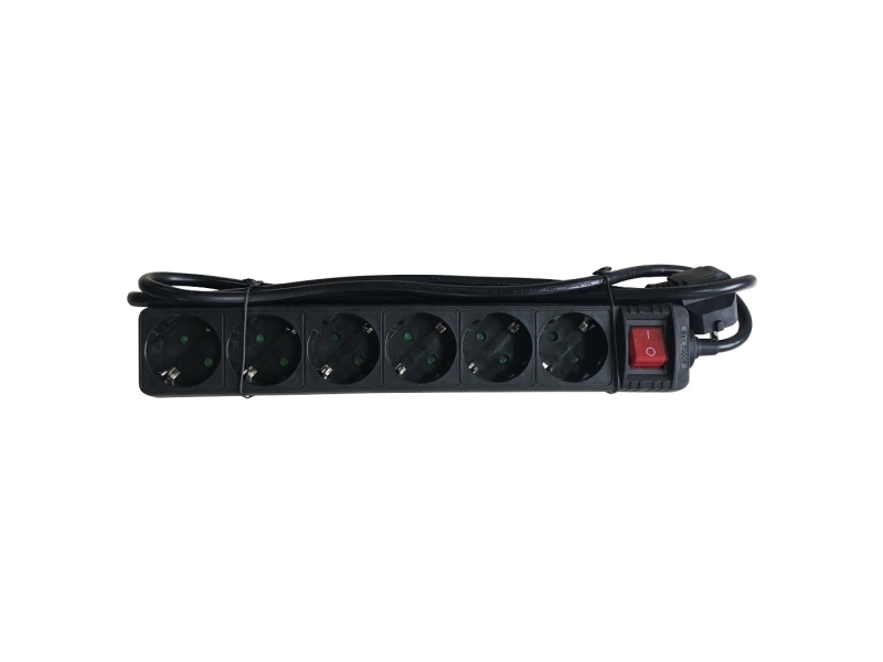 M-Cab Pow0028, 1,5 M, Drinnen, 1,5 Mm², Kunststoff, Schwarz, 6 Ac-Ausgänge