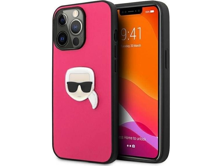Dėklas Klhcp13lpkmp Karl Lagerfeld Pu Leather Karl Head Case For Iphone 13 Pro Rožinė (Rožinė)