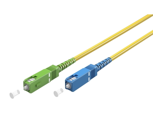 Goobay 59660 Fiberoptisk kabel 3 m SC/APC SC/UPC FTTH OS2 Gul (59660) | Fiberkablar | GameStuff