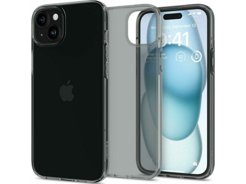 Spigen Crystal Flex Case Für Iphone 15 Plus - Grau-Transparent