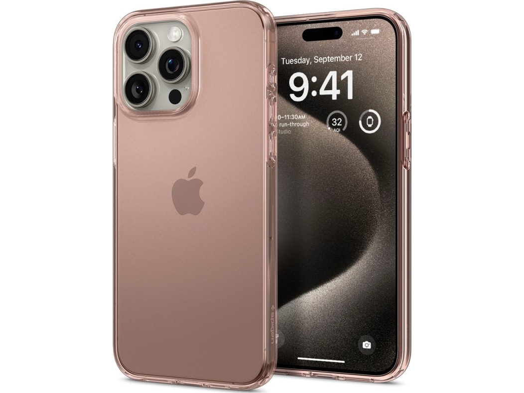Spigen Crystal Flex-Cover Til Iphone 15 Pro Max - Pink/Transparent