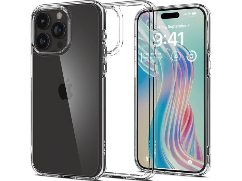 Hurtel Spigen Crystal Hybrid-Cover Til Iphone 15 Pro Max - Klar