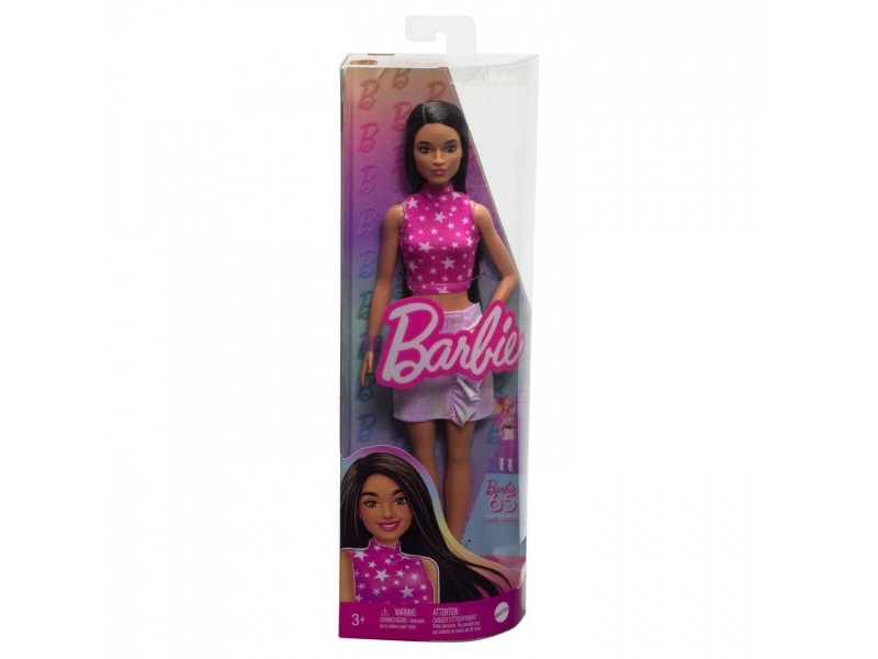 Barbie Mattel Fashionistas Puppe #215 Mit Rosa Hemd Mit Sternen (Hrh13)