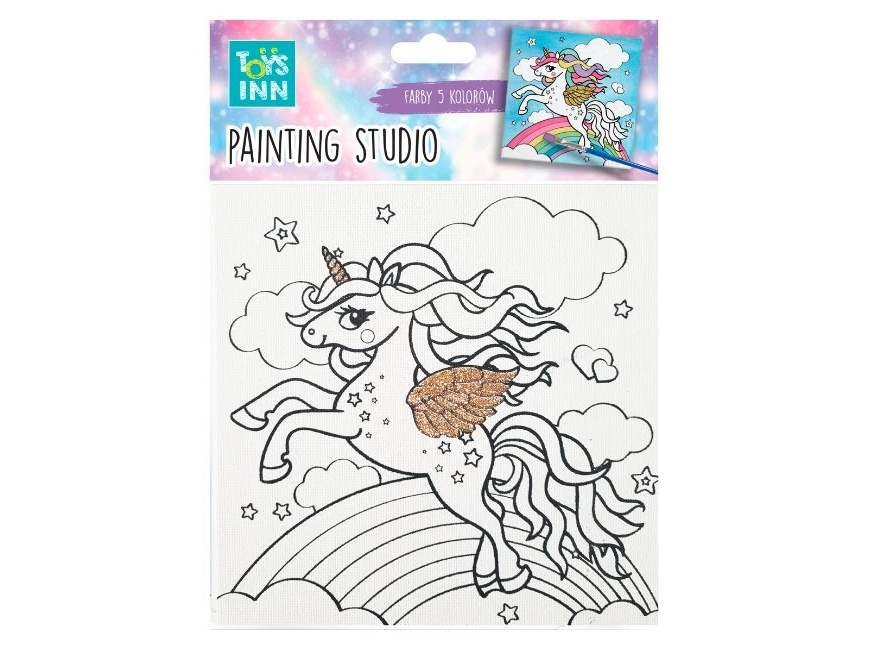 Leinwand Einhorn Regenbogen Malset Stn 7915