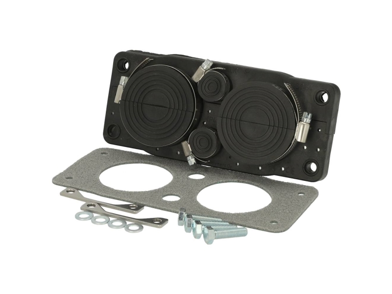 Fibox FCE 2x64 Kaapelin sisääntulolevy Polykarbonaatti Syvä musta (RAL 9005) 1 kpl